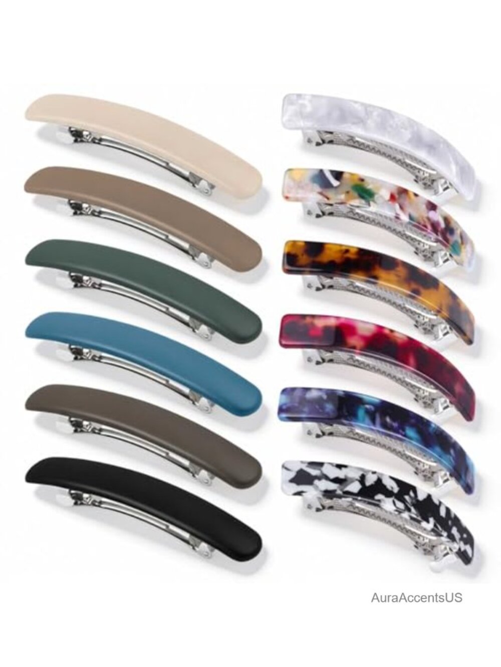 12 Pack Non Slip Flat Hair Clips Barrettes for Women Girls French Style